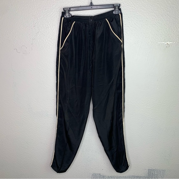 Vintage Pants - Vintage Wallis Black Slouchy Silky Joggers G320